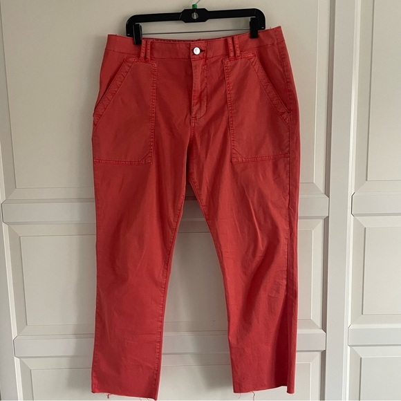 Pilcro x Anthropologie slim straight Orange Cropped utility Pants 20640 - Picture 3 of 12